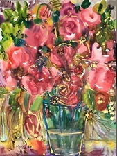 Roses .Original Watercolor Painting