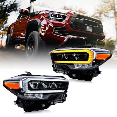 Pair LED Headlight For Toyota Tacoma 2016-2022 Front Lamps Sequential Assembly