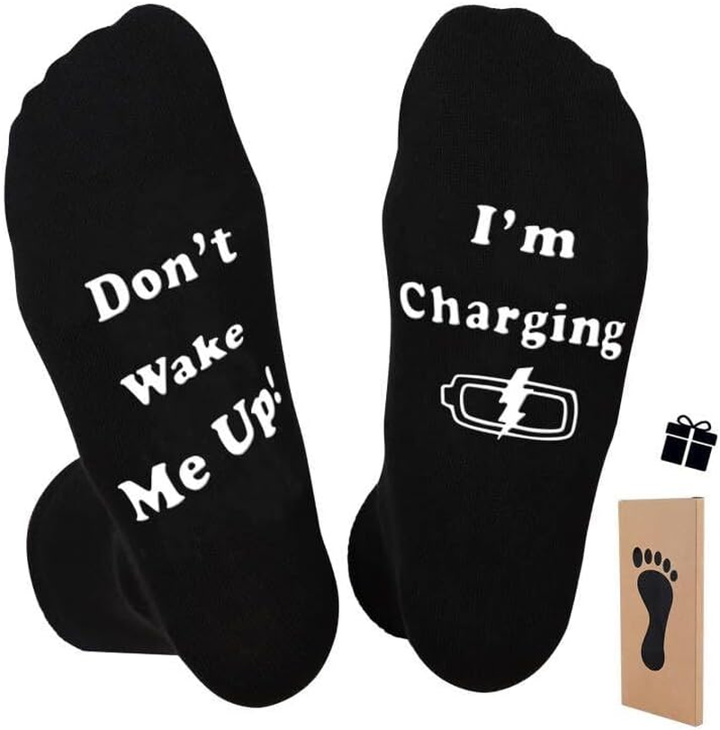 Mens Funny Socks with Grippers NonSlip, Novelty Gifts for Dad Husband