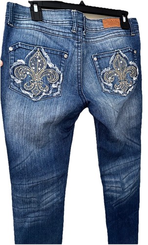 Trendy Do Denim Women's sz 5/32L embroidered pockets jeans - Picture 9 of 22