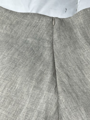 Gunex Skirt Linen Size 8 Hidden Zip Pleated Pocket Beige - Picture 7 of 8