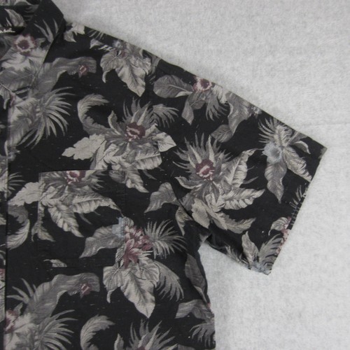 Travis Mathew Shirt Mens XL Black Floral Hawaiian Camp Button Up SS - Picture 4 of 16