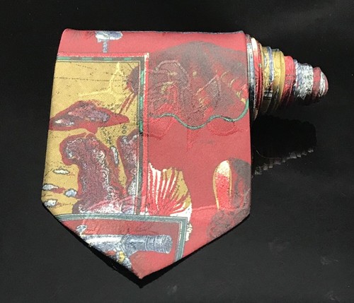 Ambassador Mens Neck Tie Ocean Shipwreck Cannon Hand Made Novelty - Picture 2 of 7
