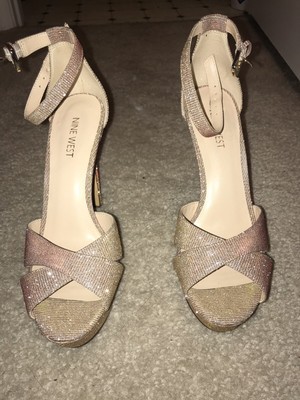 nine west rose gold heels