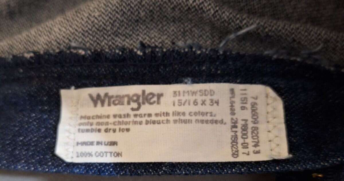 Vintage Womens Wrangler Jeans Size 15/16 High Rise 31x34 Mom Jeans Made In USA