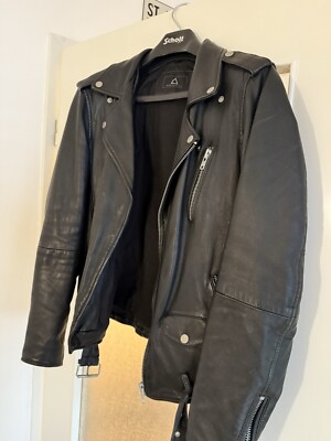 Men's Brando Black Sheep skin Leather Jacket Asymmetrical Biker Motorcycle