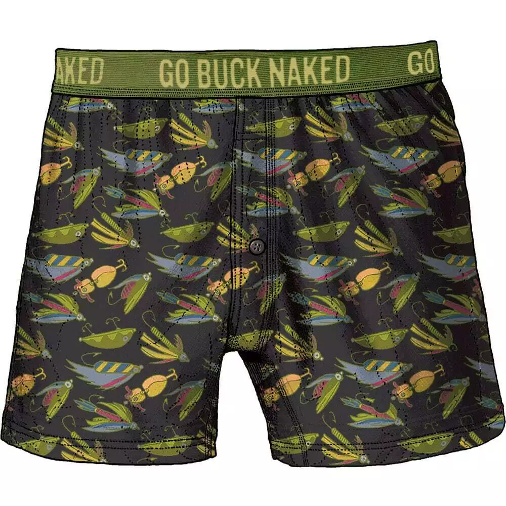 1 Pair Duluth Trading Buck Naked Boxer Brief in Fishing Lure Hook 76715