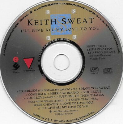 I'll Give All My Love to You by Keith Sweat CD 1990 Warner Music