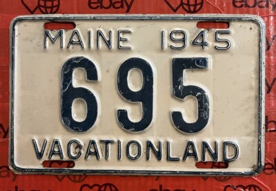 LICENSE PLATES Maine three digit, 1945 695 ￼