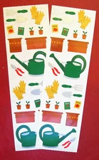 Mrs Grossman Vintage Two 2x6 inch "Garden Eq." Sticker Sheets (Retired c-1996)
