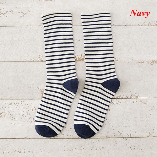 Women Winter Warm Gifts Cute Elastic Hosiery Striped Socks Cotton Knit - Picture 20 of 20