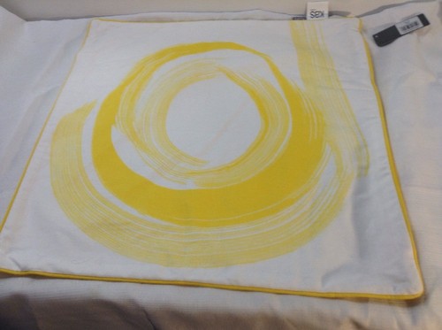 Kas Australia Euro Sham White/Yellow 20 In X 20 In - Picture 3 of 3