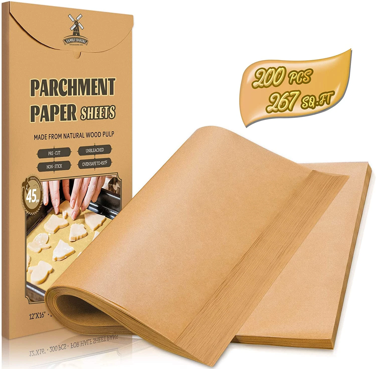 200 Pcs Unbleached Parchment Paper Baking Sheets, 12 X 16 Inch, Precut Non-Stick
Opens in a new wind