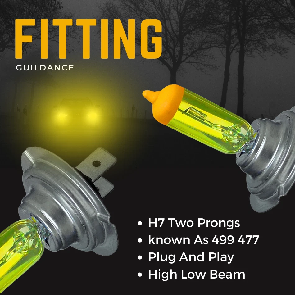 For VW Golf MK5 Xenon Yellow 100w Headlight 2003-2009 Low Beam Light Bulbs 12v - Image 4 of 4