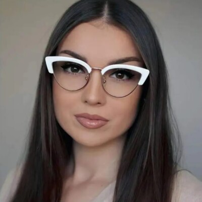 Neue Marke Designer Damen Brille Brillengestell Vintage Klassisch Halbgestell eyeglasses