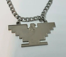Silver  Stainless Huelga Bird Pendant and Necklace