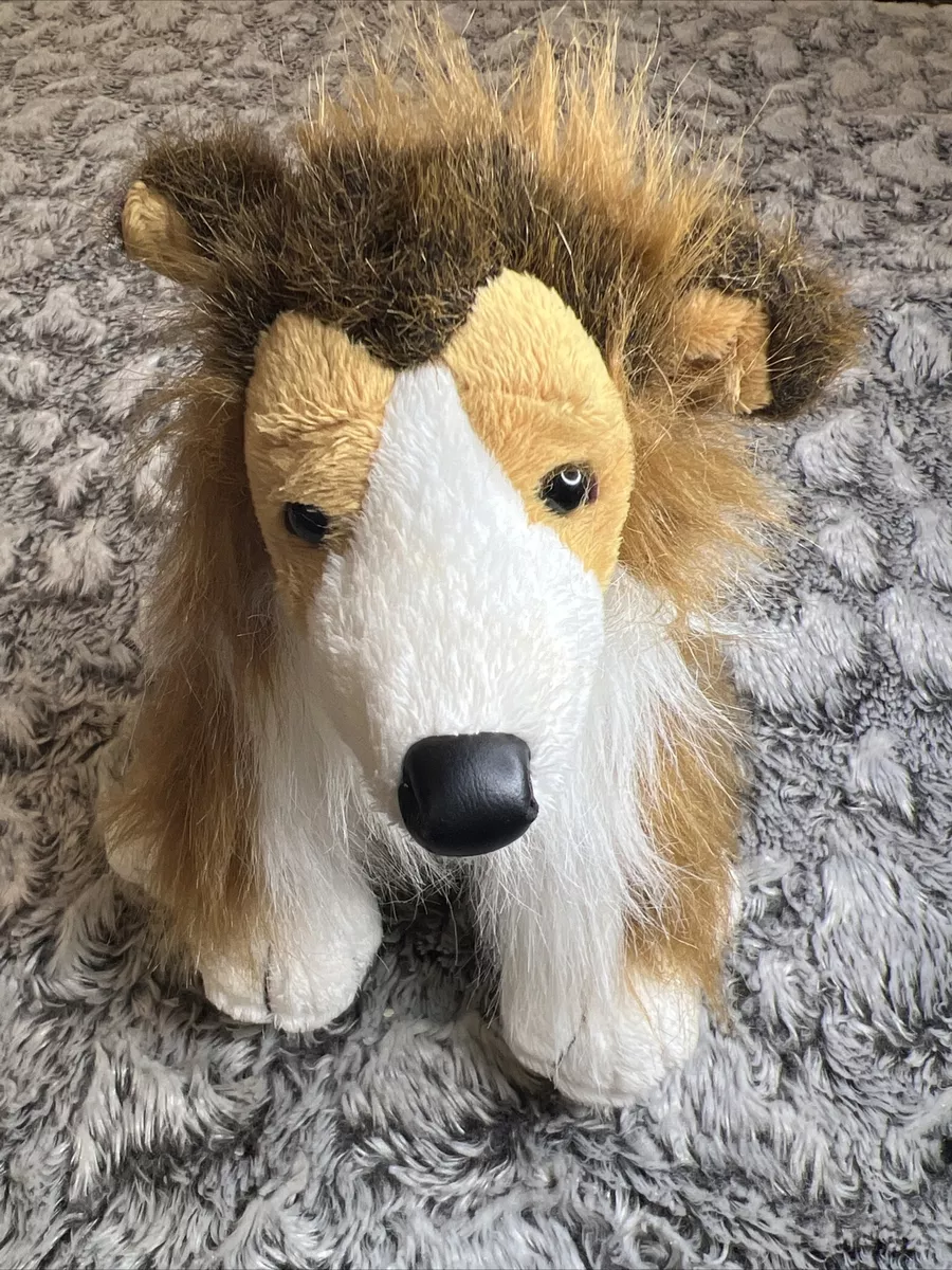 GANZ Webkinz Collie White & Brown Plush Dog Lassie Toy no code