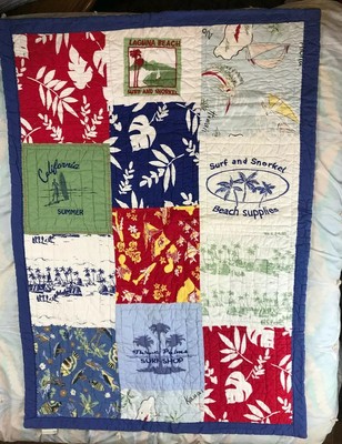 Pottery Barn Kids Hawaii Cali Print Island Surf Quilted Crib