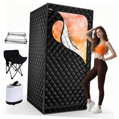 Portable Sauna for Home, Upgraded Personal 1 Person Sauna/71 x 35 x 35  Black