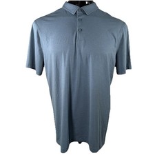 Lululemon Evolution Polo Shirt Men's Large Blue Short Sleeve Performance Golf