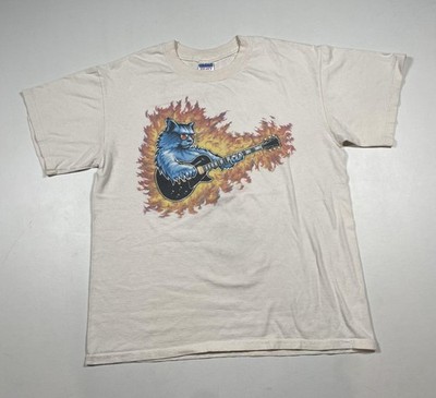 B.B. King Gildan Shirt Mens Large White Guitar Cat Blues Tour Graphic Tee