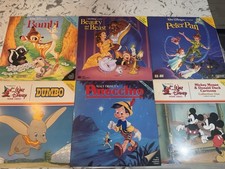 Lot of 6 Disney Laserdisc, Bambi Dumbo Beauty And The Beast Pinocchio Peter Pan