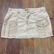 American Eagle Outfitters Beige Cargo Micro Mini Skirt size 10 Vintage Y2K