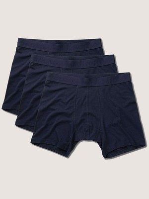 Panos Emporio 3er Pack Navy Bamboo Boxershorts - Herren Soft Atmungsaktiv Unterwäsche