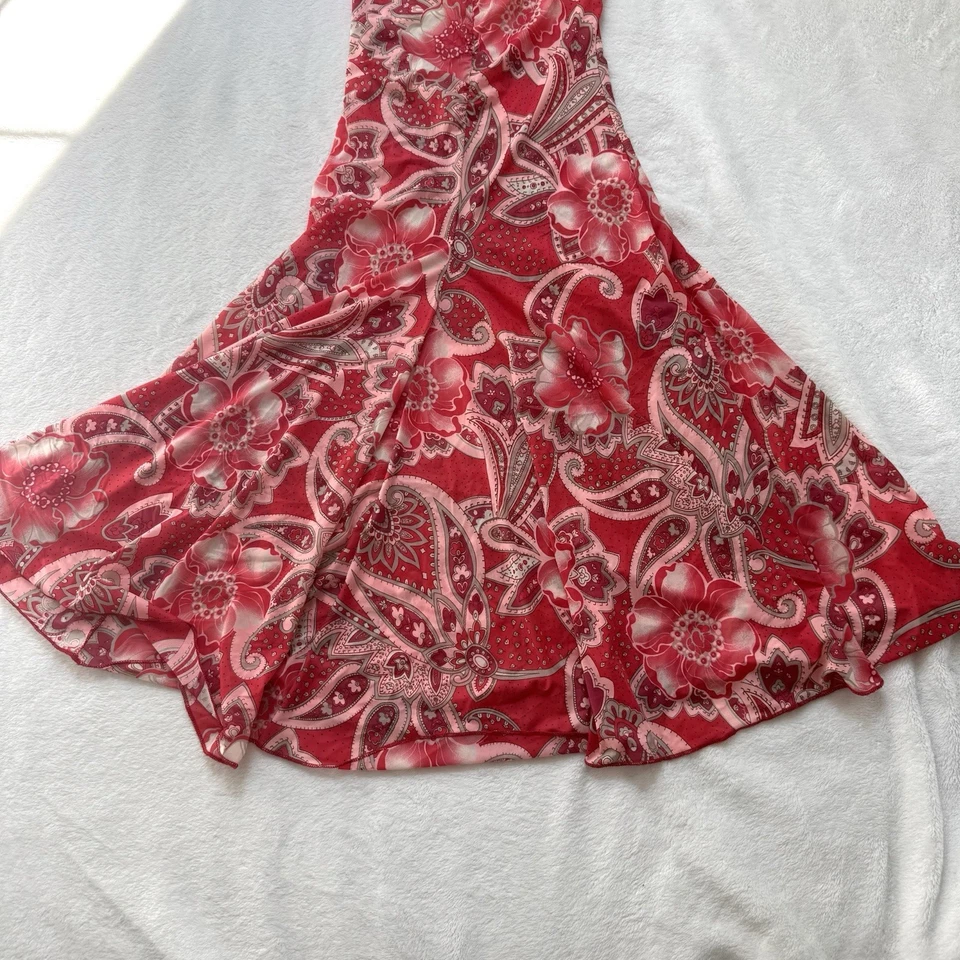 Traje de baño vintage Sauvage rojo cachemira encubrir vestido halter nuevo con etiquetas stock muerto L/M Foto 3 de 4