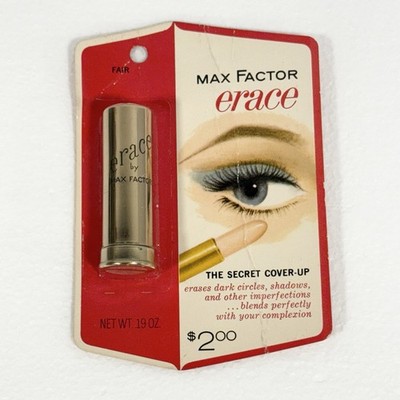 Vintage Max Factor Erace Concealer FAIR Shade on Original Card - NOS Sealed