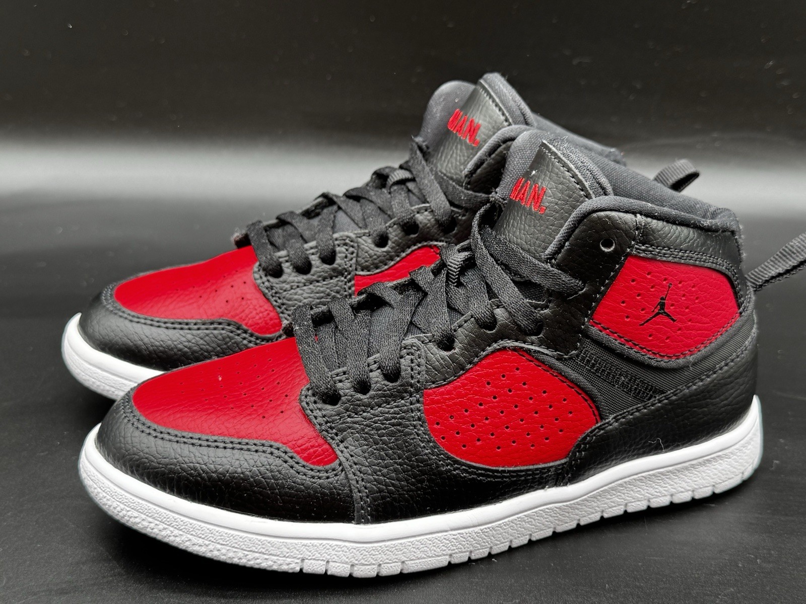 Size 3Y - Nike Air Jordan Access Bred Big Kid Shoes Black Red AV7942-006