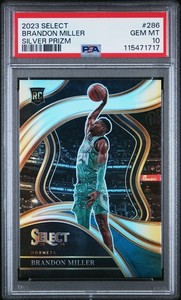 2023-24 Panini Select Courtside Brandon Miller Silver Prizm (RC) PSA 10 Hornets