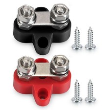 2pcs Junction Block Power Post Insulated Terminal Stud Battery 516 Ring Dc48v