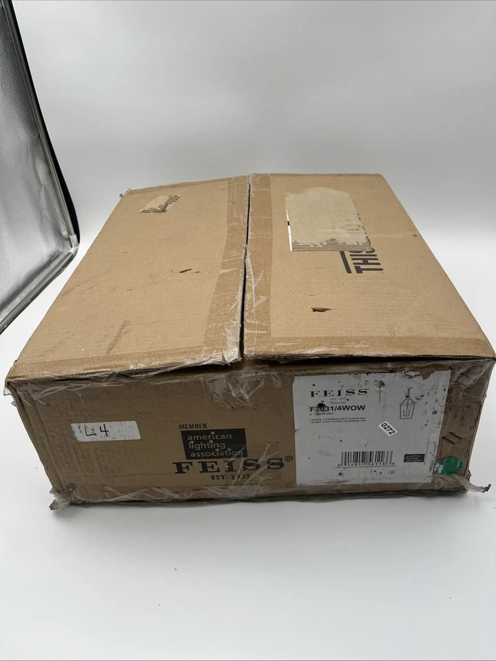 Feiss F3031/4WOW 4 luces 15 pulgadas madera de roble desgastado colgante luz de techo NUEVO Foto 2 de 4