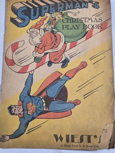 Rare Vintage Superman Old SUPERMAN'S CHRISTMAS PLAY COMIC BOOK 1944 As Is