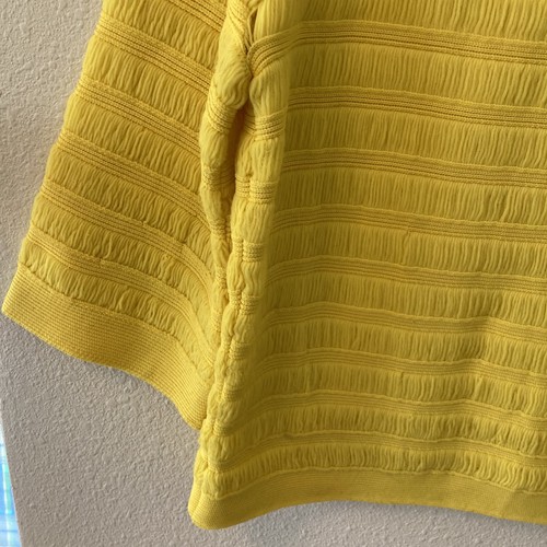 Vintage 70s Catalina California Sweater Top Sz M Yellow Loose Knit Yarn Bell Slv - Picture 13 of 19