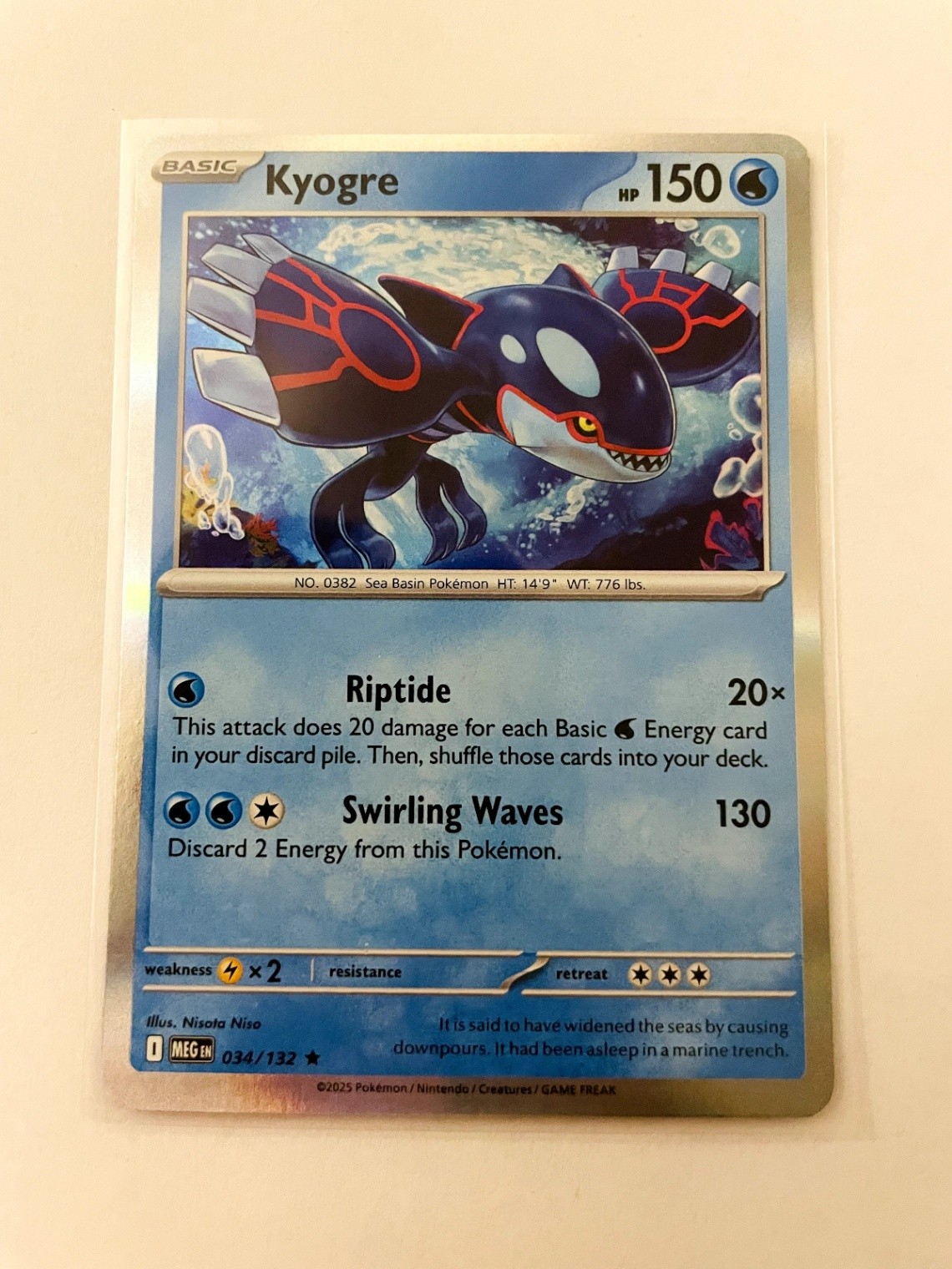 Kyogre Rare ME01: Mega Evolution 034/132 Holo NM