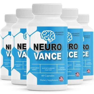 Neurovance Capsules, Neuro Vance Brain Function and Memory Support - 5 Pack