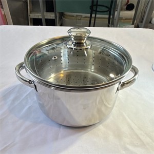 Stainless Steel 4 Qt Steamer Pot with Lid & Insert Silver for Gas Electric