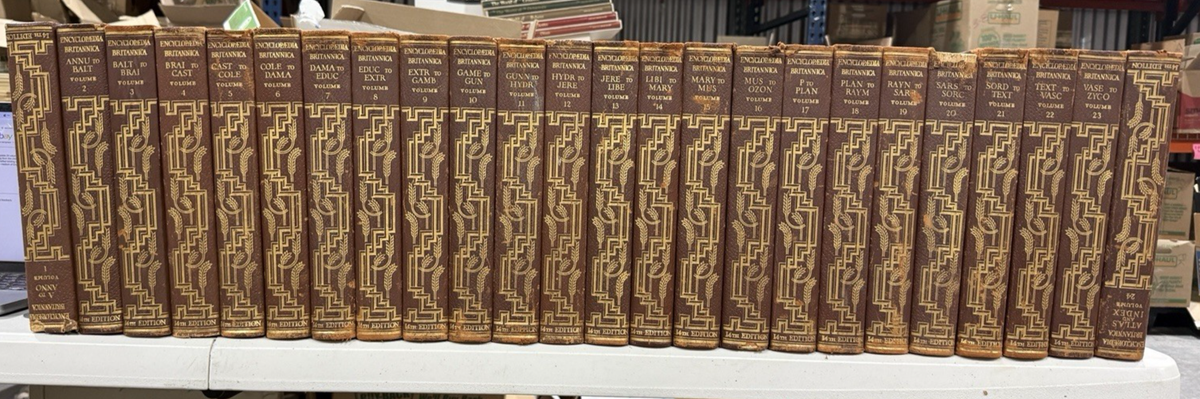 Encyclopedia Britannica 14th Edition 1929 Complete 24 vol set ART