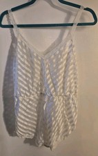Vintage Lily Of France One Piece Teddy Lingerie romper Ivory Medium 80s
