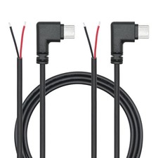 Right Angle USB C to 2 Pin Bare Wire Open End 1M/3FT, 90 Degree USB...