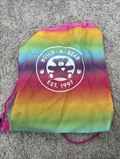 Build A Bear String Rainbow Backpack Carry Bag