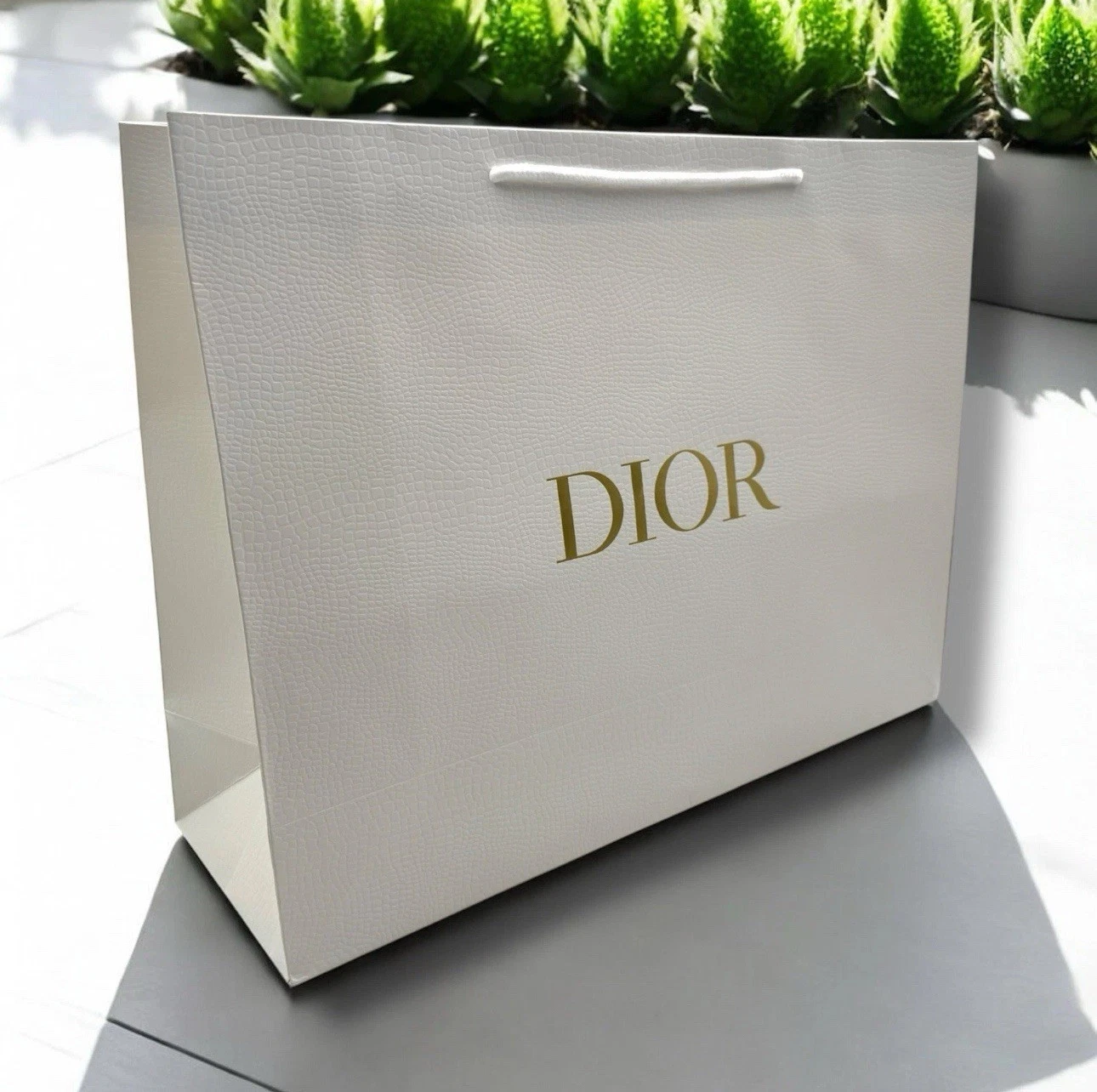 Sac cadeau shopping Christian Dior CD luxe blanc Med 17” x 12,125” x 5” neuf