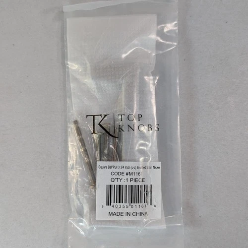 Top Knobs M1161 Square Bar Pull 3 3/4" (c-c) - Brushed Satin Nickel | New Sealed - Picture 1 of 4