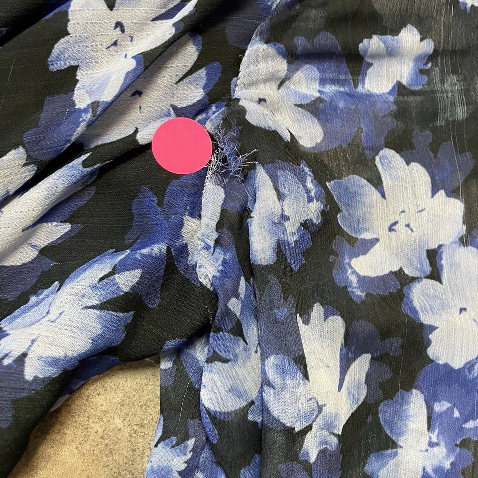 Vestido ML Monique Lhuillier Mujer Talla 6 Azul Negro Floral Maxi Forrado Foto 2 de 4