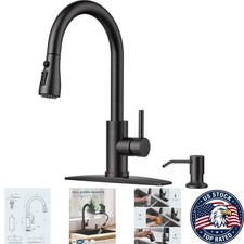 Classic Oil Rubbed Bronze Kitchen Faucet with Pull Down Sprayer  Soap Dispenser