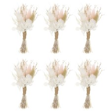 6 St&uuml;ck Mini Pampasgras getrocknete Blumenstrau&szlig; Atem Boho rosa