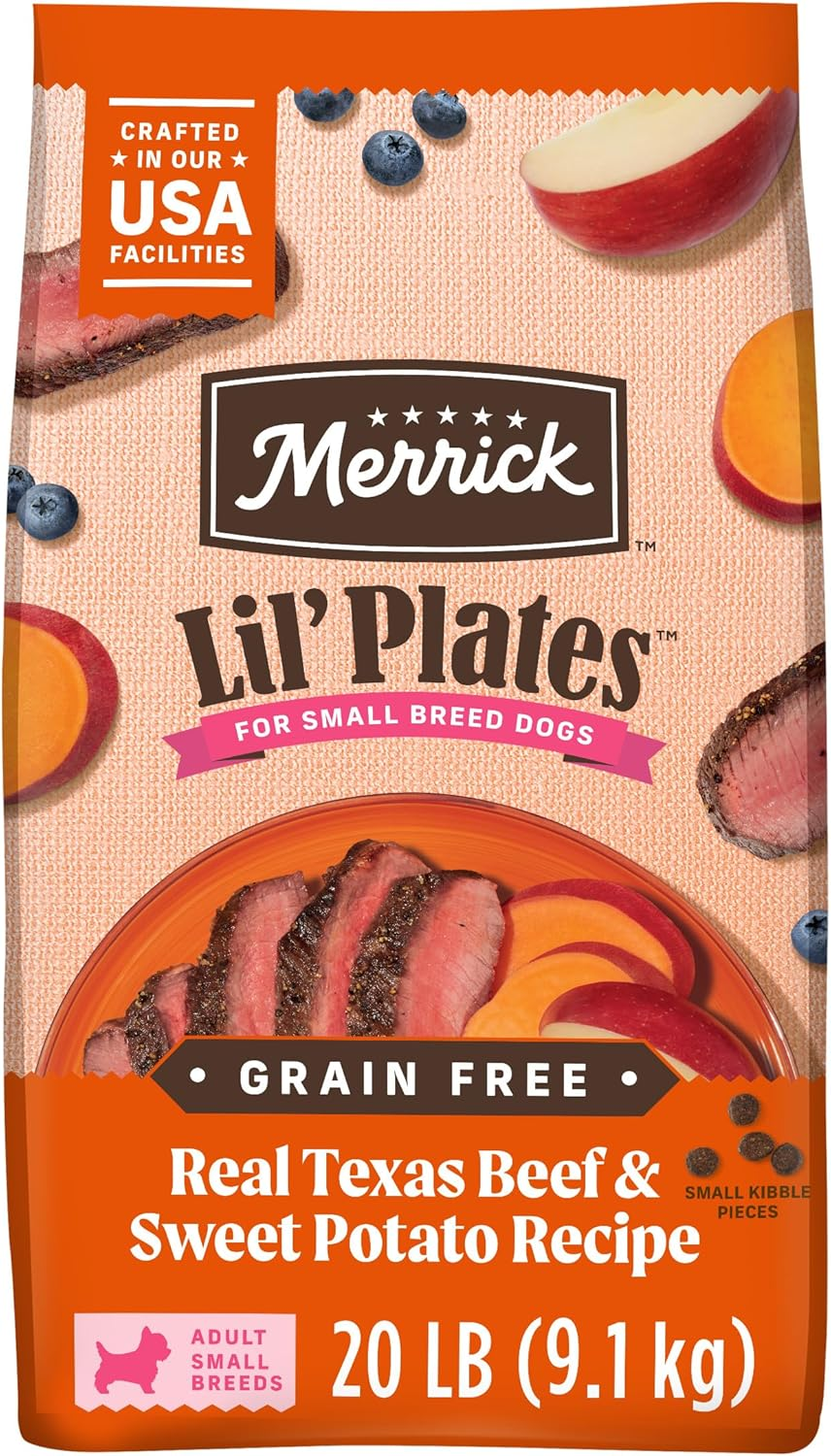 Lil’ Plates Premium Grain Free Dry Dog Food for Small Dogs, Real Texas Beef and