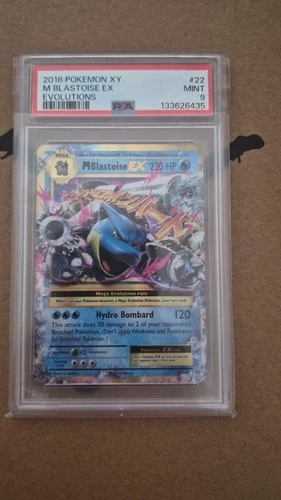 Pokémon M Blastoise EX Ultra Rare Holo Evolutions 22/108 PSA 9 2016